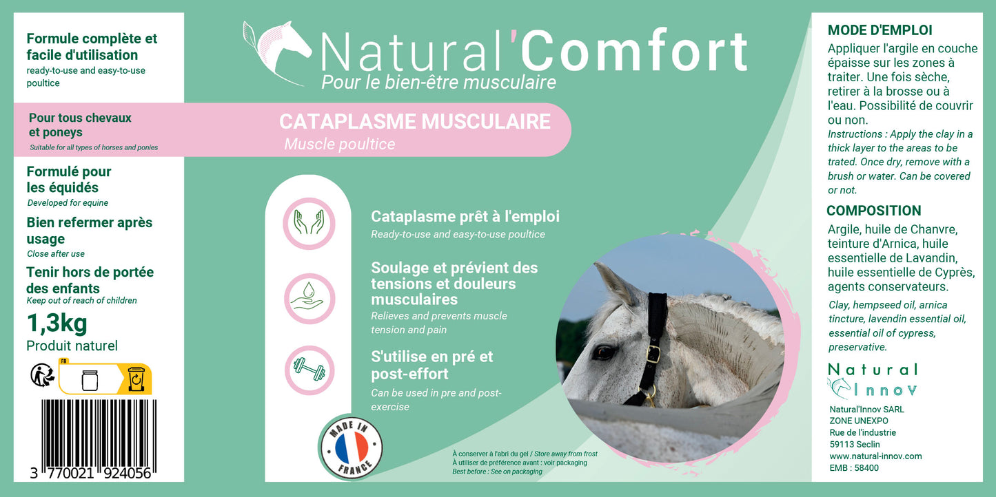 Natural’Comfort Natural Innov – Argile Verte Cheval Tensions et Douleurs Musculaires