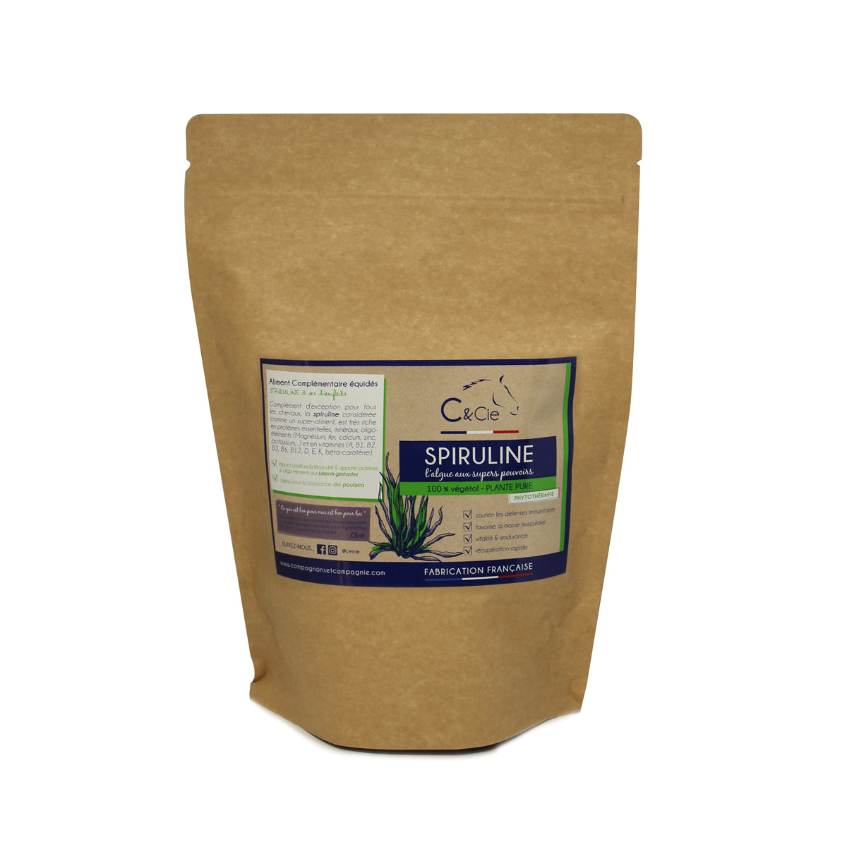 Spiruline C&cie – Complément Naturel Vitalité & Immunité Cheval