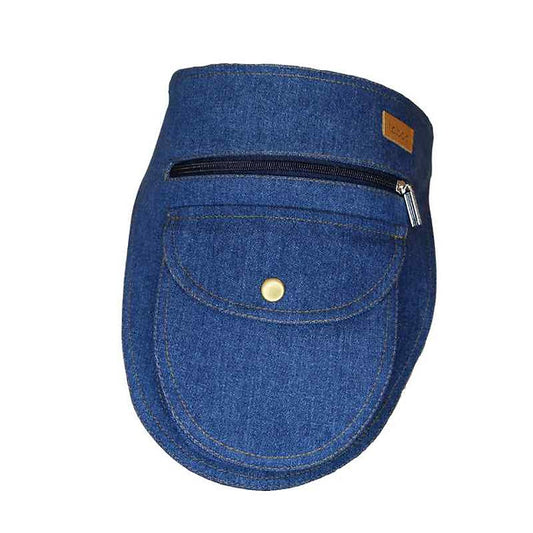 Sac ceinture Laboa Jean Denim – gros plan sur les 5 poches spacieuses pour rangement