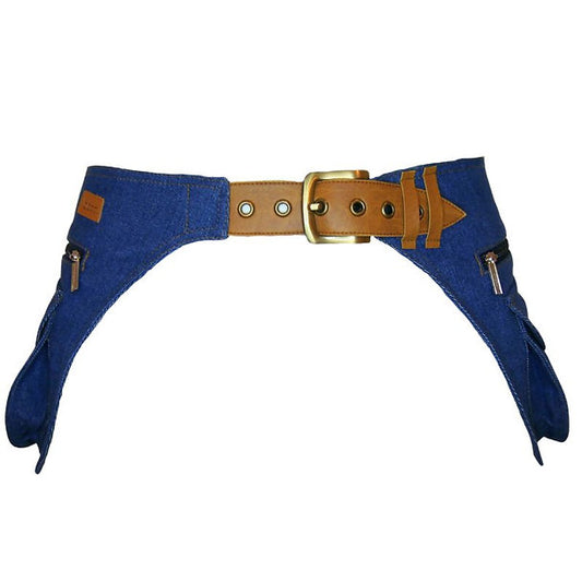 Sac ceinture Laboa Jean Denim 5 poches – accessoire cavalier pratique et ergonomique