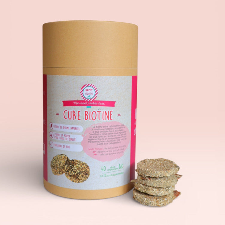Biotine Bio pour Chevaux – Stimule la Pousse de la Corne et la Brillance du Poil | Happy Crackers