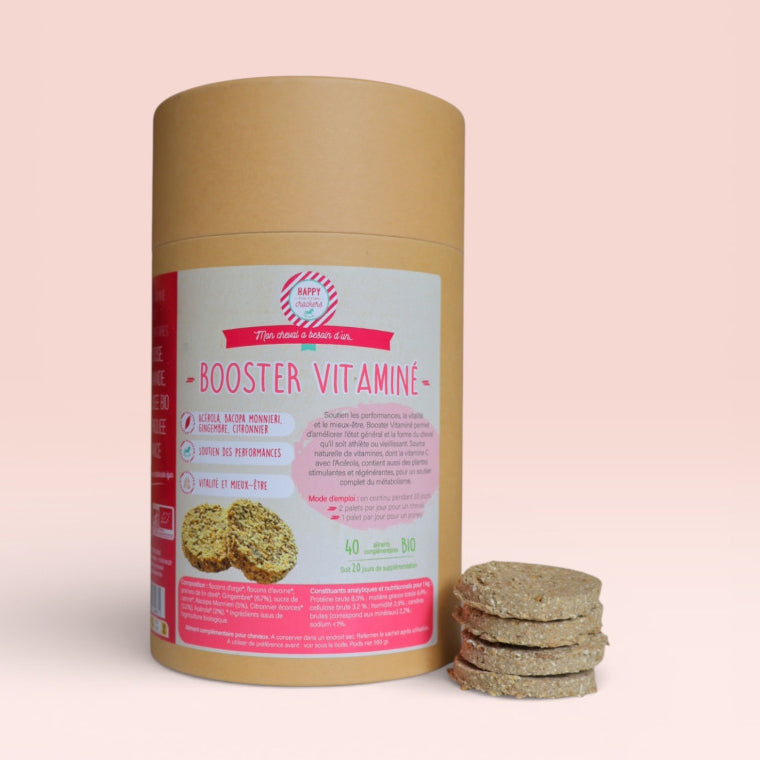 Booster Vitaminé Bio pour Chevaux – Vitalité et Performances Naturelles | Happy Crackers