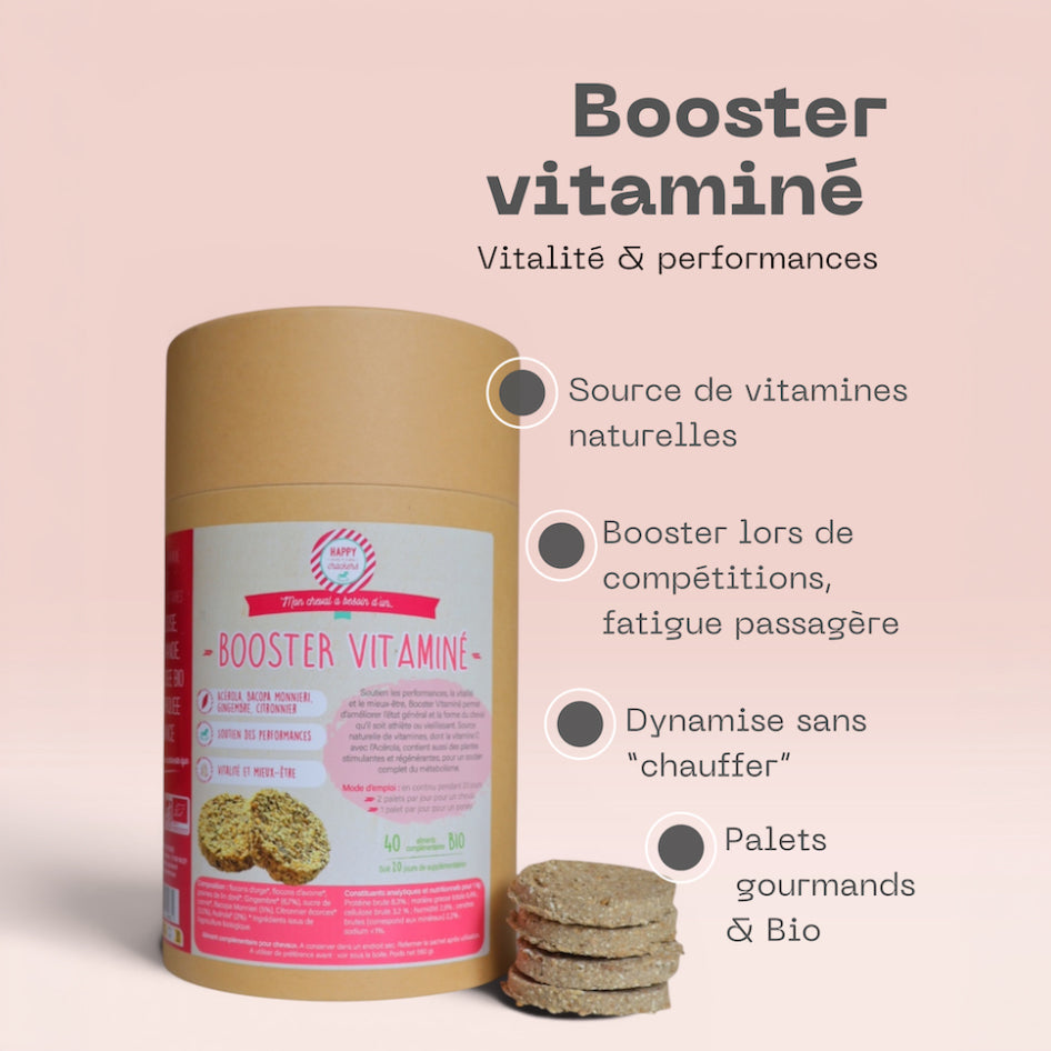 Booster Vitaminé Bio pour Chevaux – Vitalité et Performances Naturelles | Happy Crackers