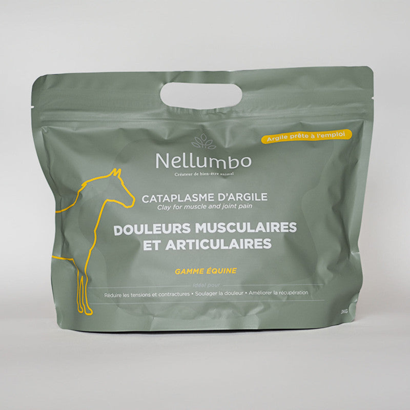 Cataplasme d'Argile Verte Cheval – Soulagement Douleurs Musculaires & Arthrose – Nellumbo