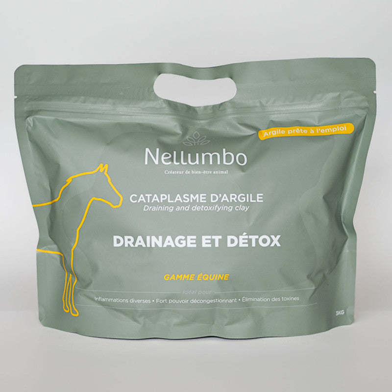 Cataplasme d'Argile Verte Cheval – Drainage, Circulation & Détox – Nellumbo