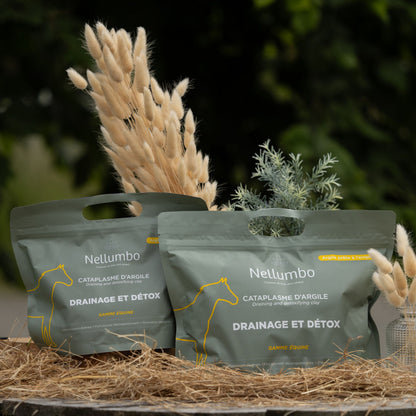 Cataplasme d'Argile Verte Cheval – Drainage, Circulation & Détox – Nellumbo
