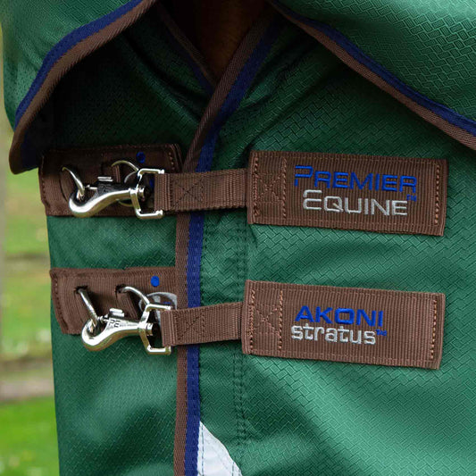 Couverture Akoni 0g avec Couvre-Cou Imperméable Polyester 600D Respirante | Premier Equine