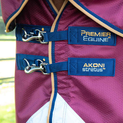 Couverture Akoni 0g avec Couvre-Cou Imperméable Polyester 600D Respirante | Premier Equine