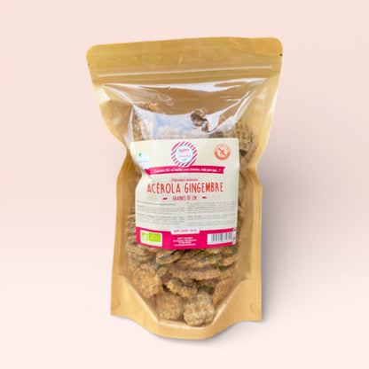 Crackers Cheval Acérola Gingembre Sans Céréales – Happy Crackers – Biscuits Bio Énergisants