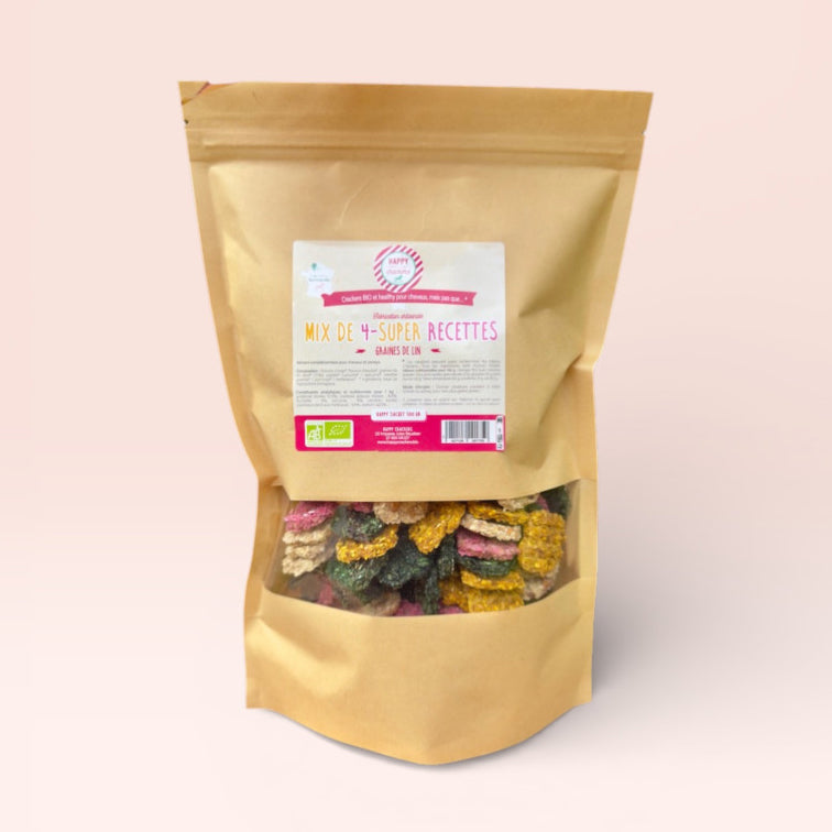 Crackers Cheval MIX 4 Recettes – Happy Crackers – Biscuits Bio Gourmands et Sains