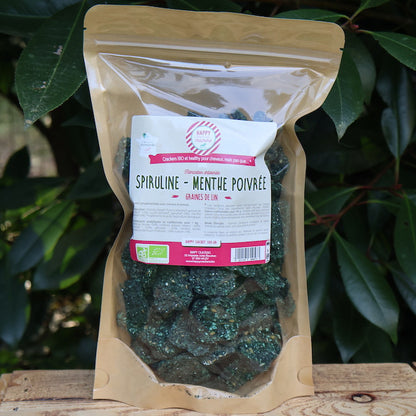 Crackers Spiruline Menthe poivrée – Friandise naturelle pour cheval - Happy Crackers