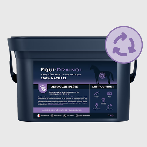 Equi-Draino+ – Complément naturel détoxification foie et digestion cheval - Equimojo