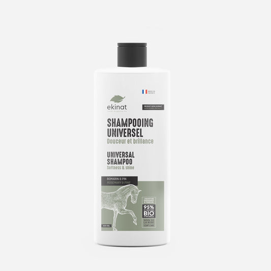 Shampoing universel cheval bio – Nettoyant doux au romarin & pin – Ekinat