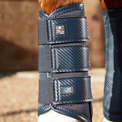 Guêtres de Dressage Premier Equine Carbon Air-Tech – Protection Ventilée à Fermeture Simple