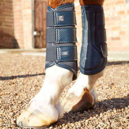 Guêtres de Dressage Premier Equine Carbon Air-Tech – Protection Ventilée à Fermeture Simple