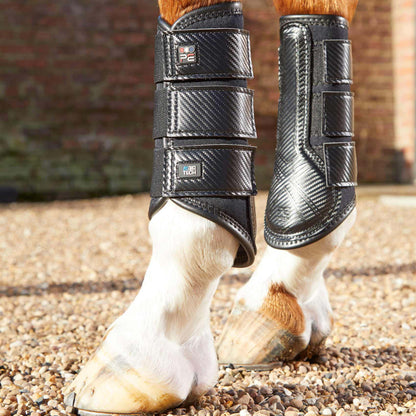 Guêtres de Dressage Premier Equine Carbon Air-Tech – Protection Ventilée à Fermeture Simple