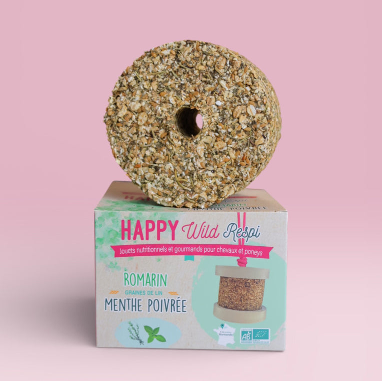 Happy Wild Respi Menthe Romarin Bio – Happy Crackers – Jouet Friandise Cheval Respiration