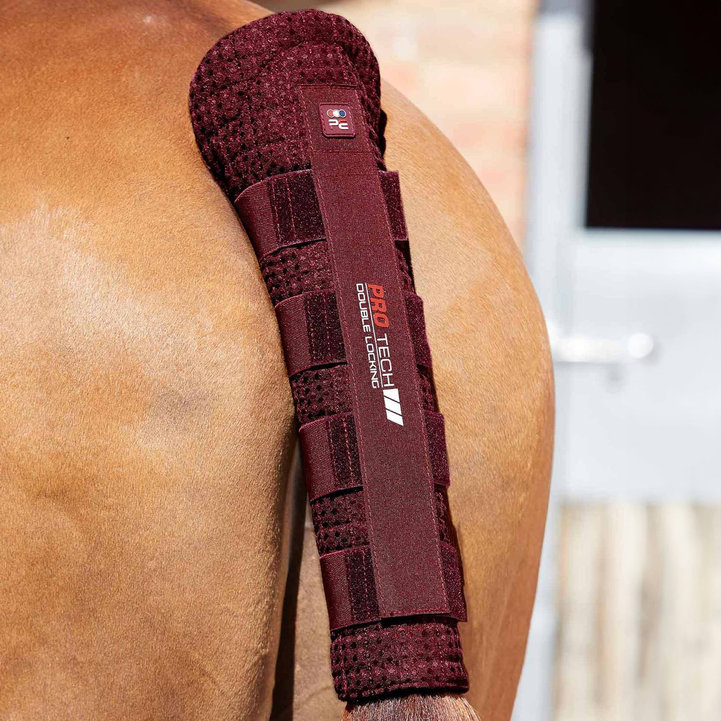 Protège-queue matelassé en nid d’abeille Premier Equine avec double fermeture Velcro
