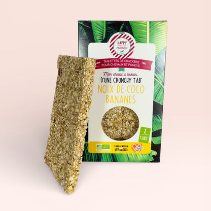 Tabs' Bananes Noix de Coco – Pack de 2 – Happy Crackers – Tablettes Bio Saines et Gourmandes