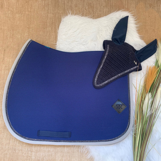 Tapis de Selle Oxxer Mesh Marine Bord Couleur – Respirant et Élégant