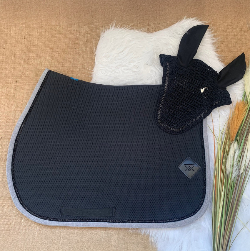 Tapis de Selle Oxxer Mesh Noir Bord Couleur – Respirant et Élégant